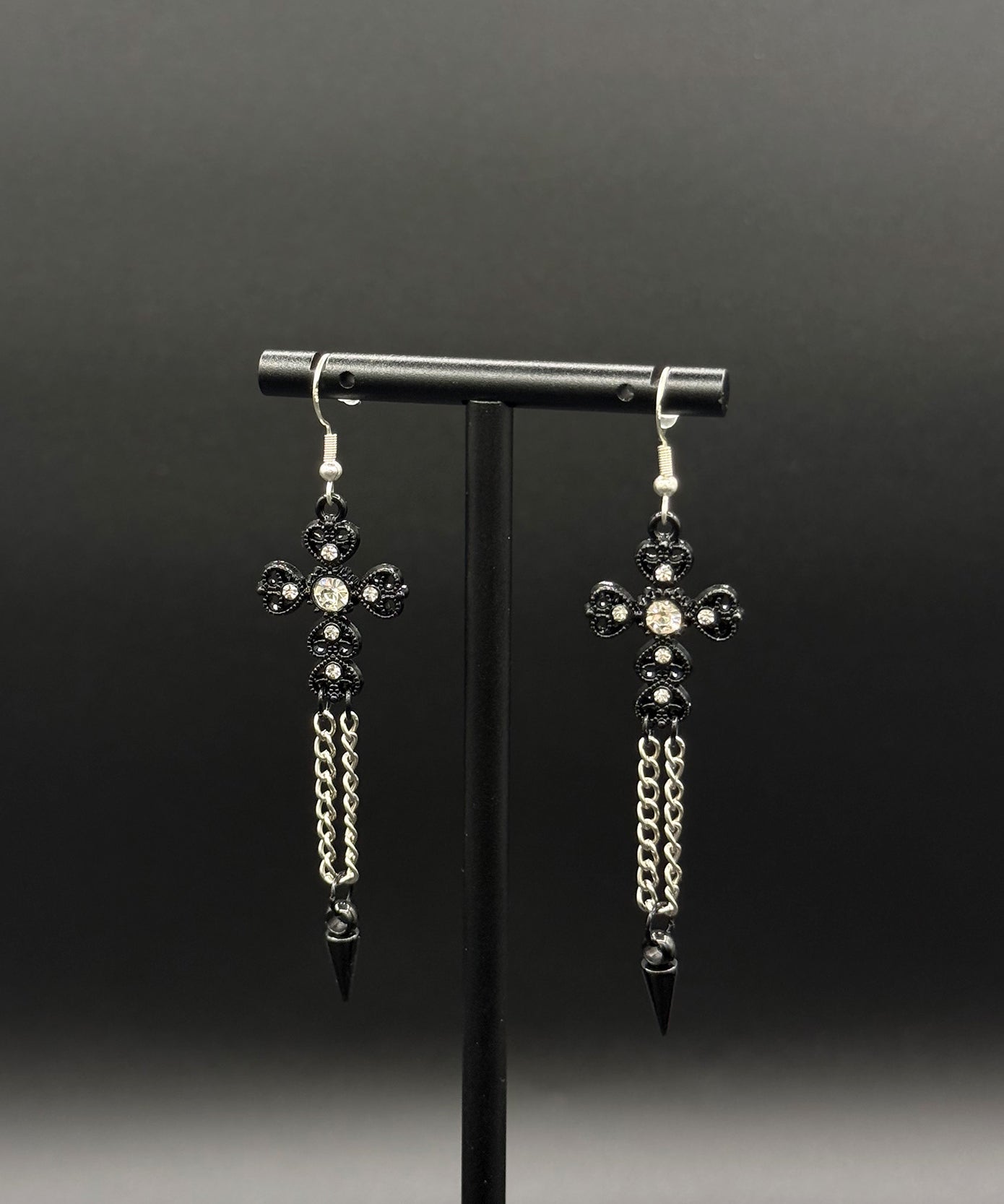 Spiked Cross Earrings