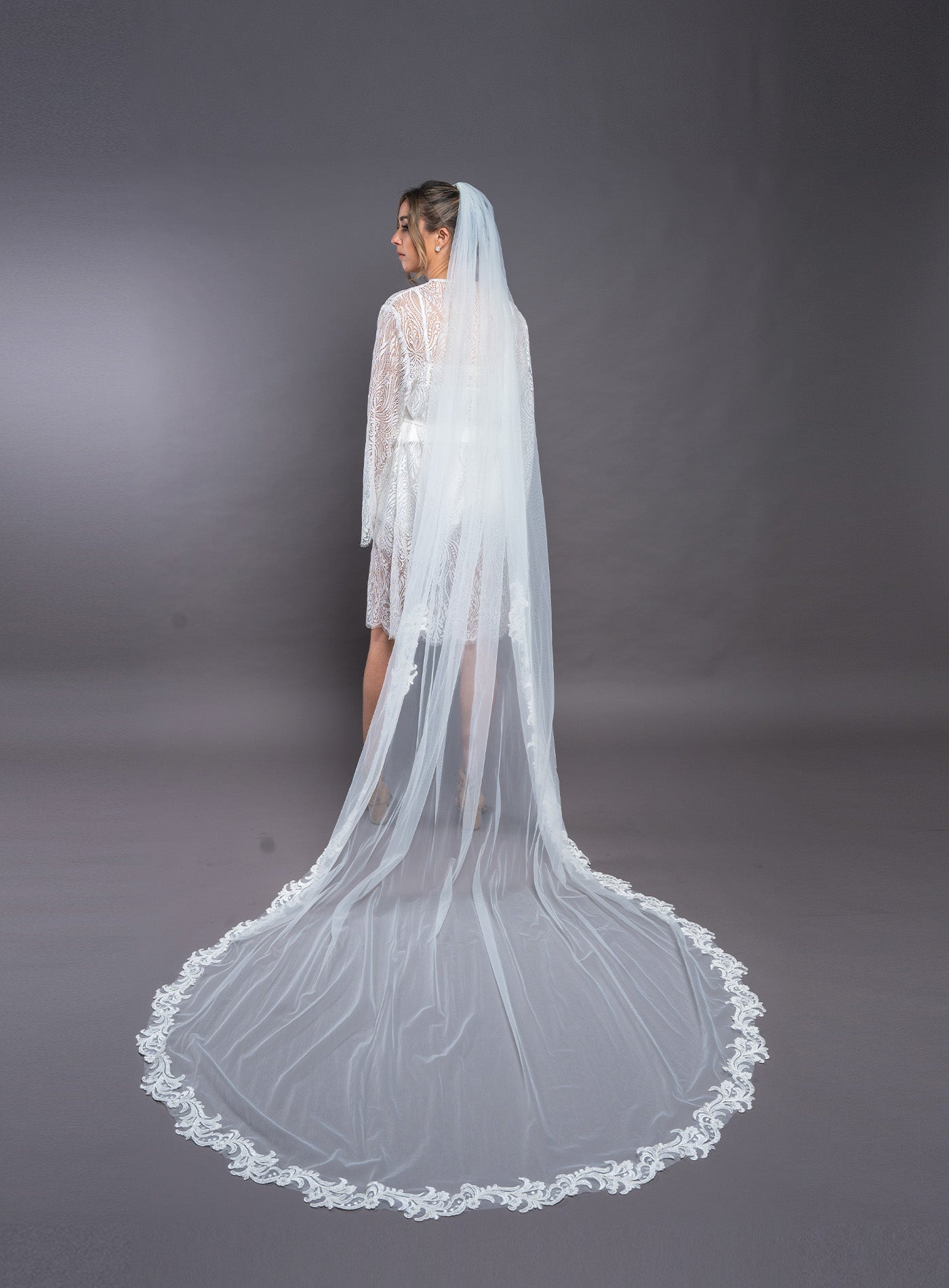 CELINE BEADED CATHEDRAL VEIL