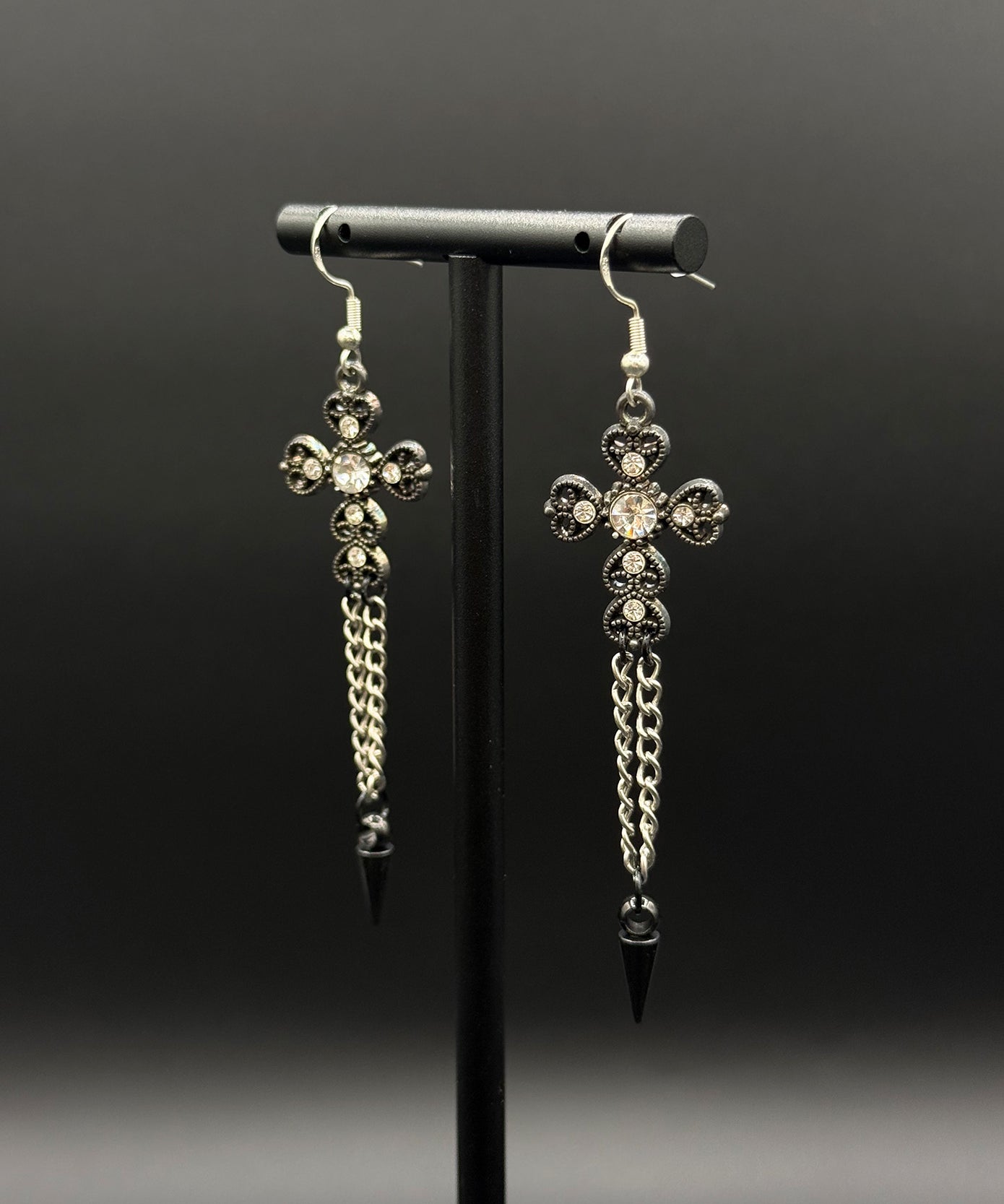 Spiked Cross Earrings