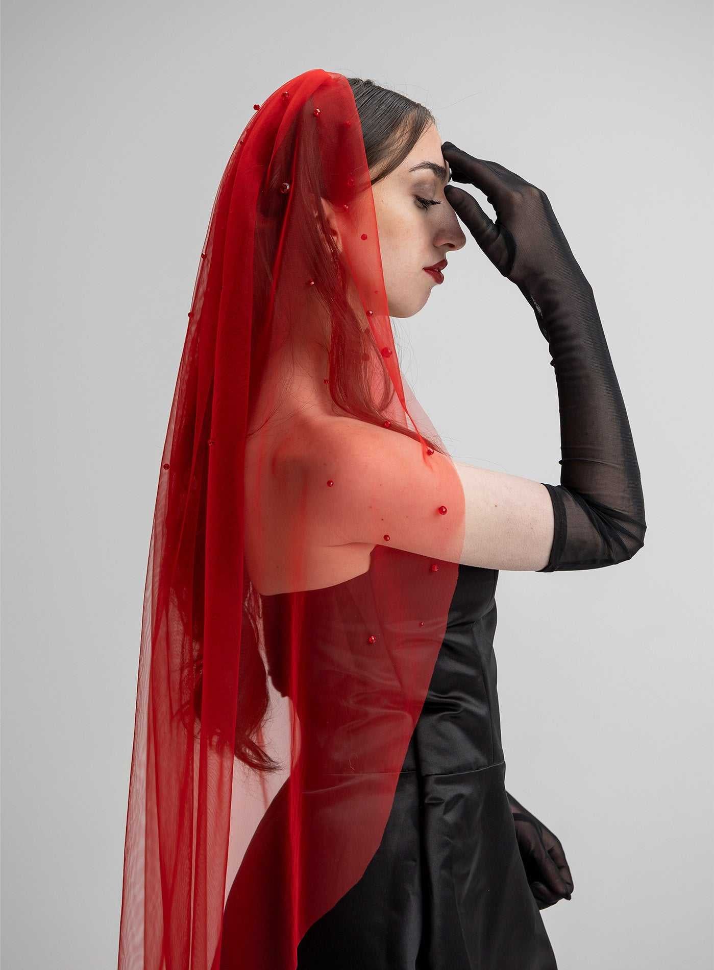 Lydia Beaded Fingertip Veil Percacciolo Collection