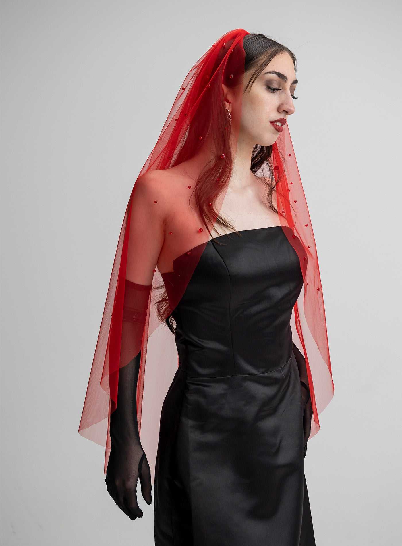 Lydia Beaded Fingertip Veil Percacciolo Collection