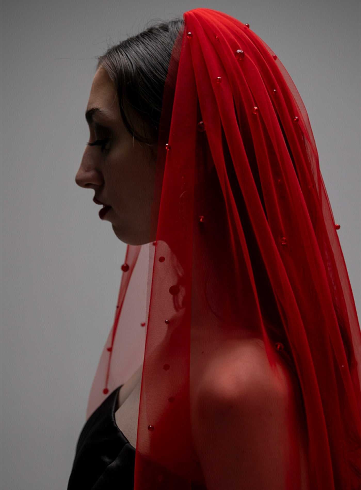 Lydia Beaded Fingertip Veil Percacciolo Collection