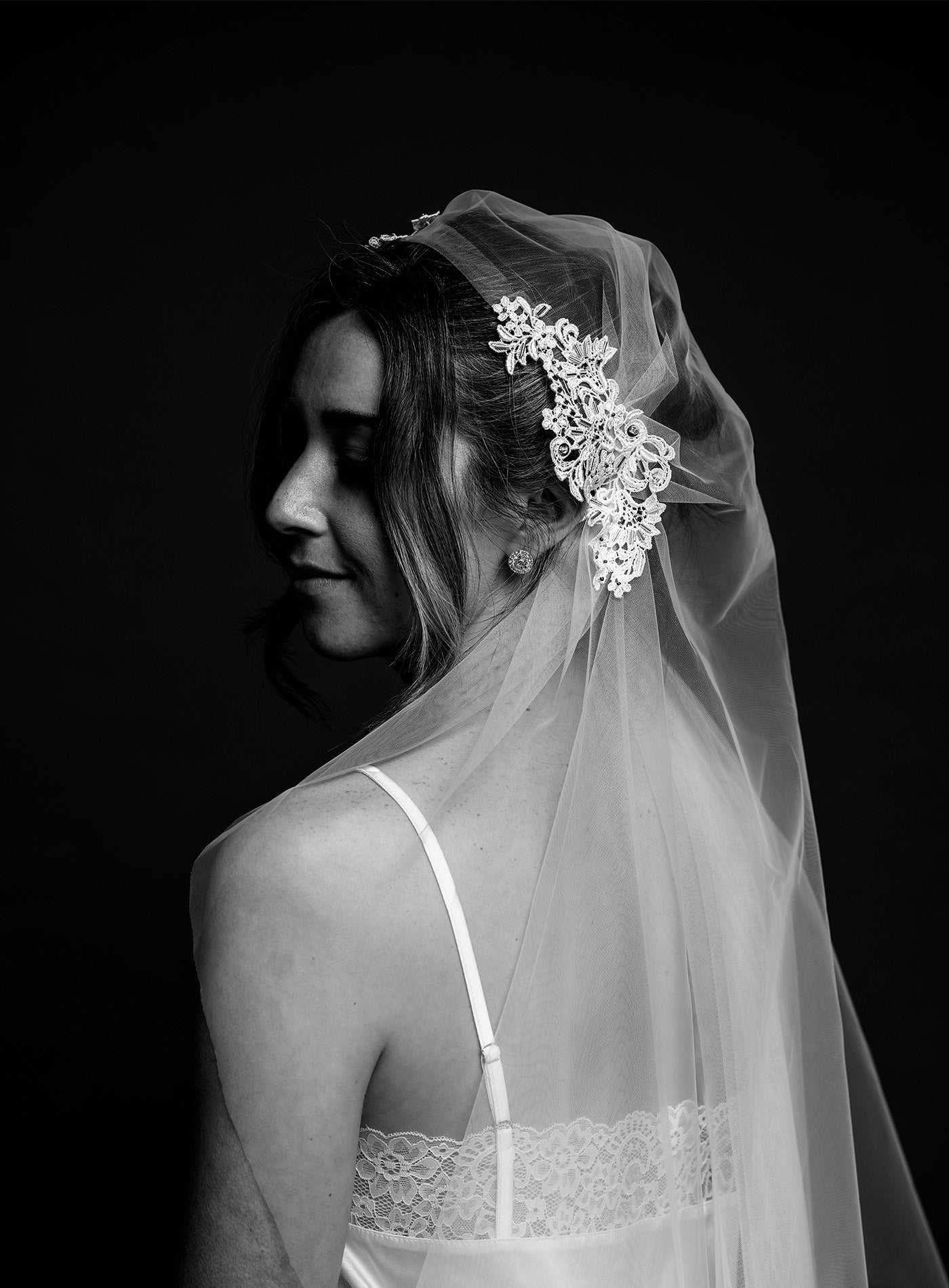 Ophelia Beaded Cap Veil Percacciolo Collection