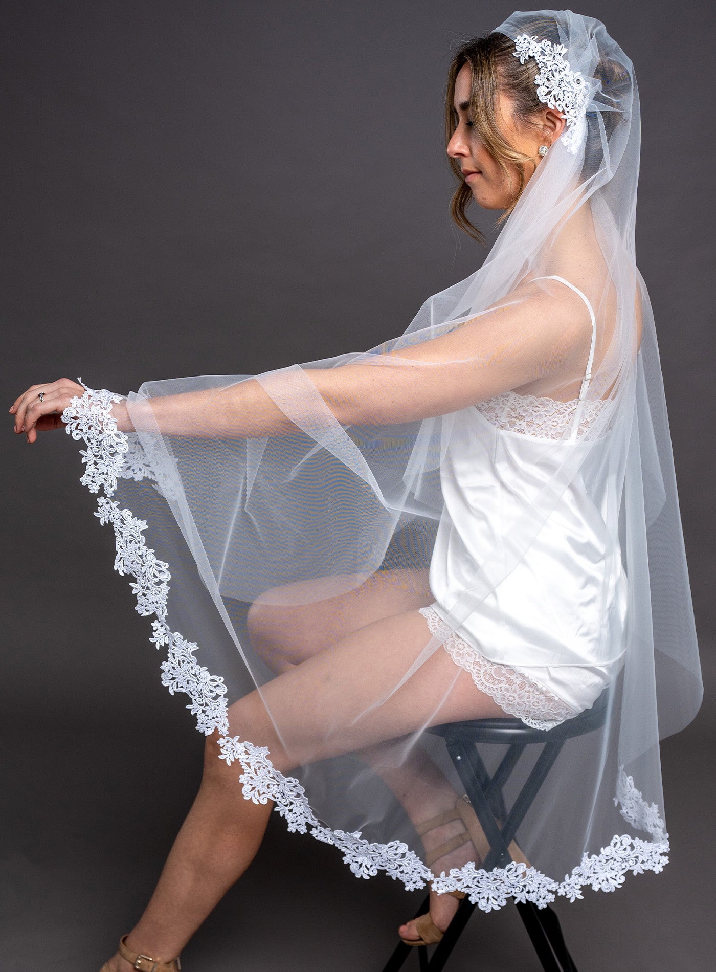 OPHELIA BEADED CAP VEIL