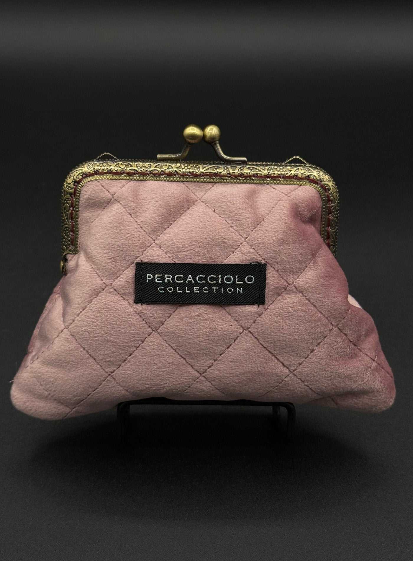 Quilted Dusty Rose Coin Purse Percacciolo Collection