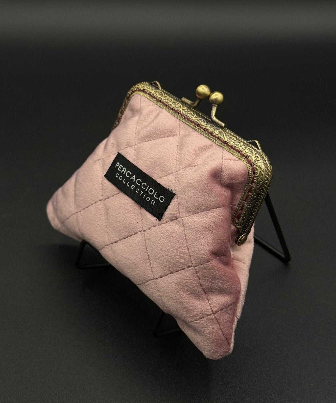 Quilted Dusty Rose Coin Purse Percacciolo Collection