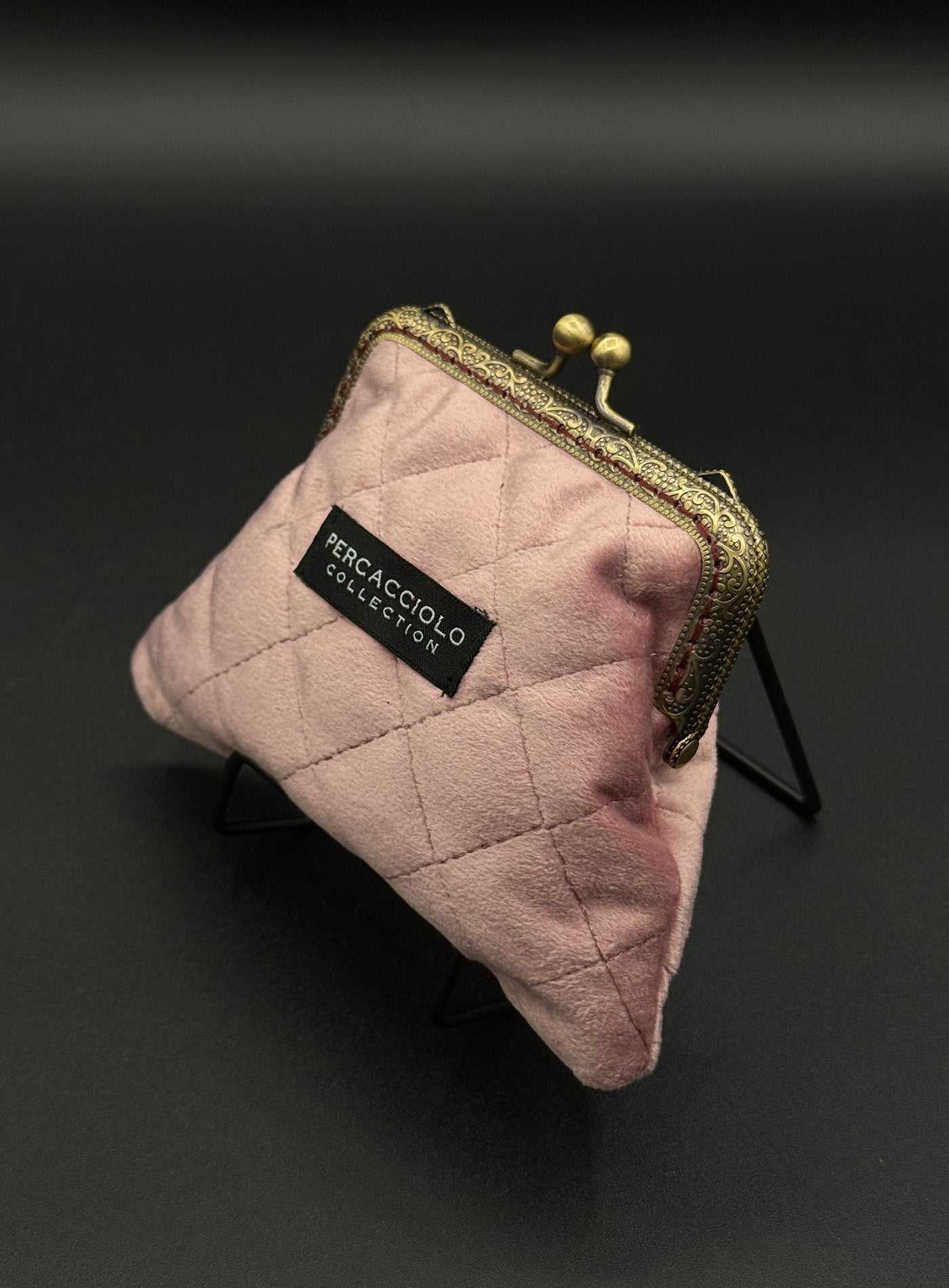 Quilted Dusty Rose Coin Purse Percacciolo Collection