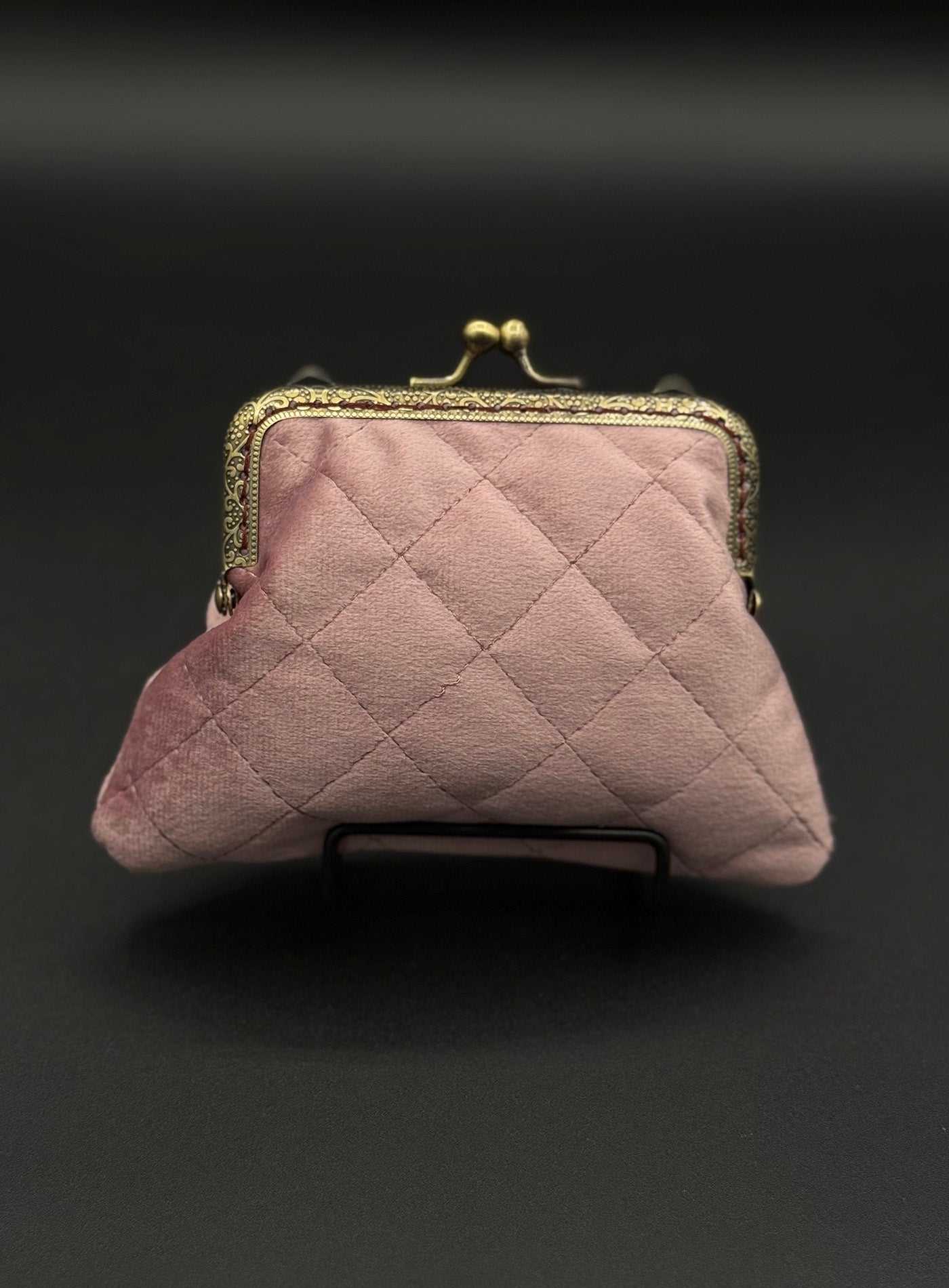 Quilted Dusty Rose Coin Purse Percacciolo Collection